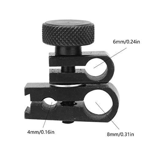 Dial Indicator Clamp Chuck, Steady Tungsten Clamps Chuck, Adjustable Swivel Dovetail Clamps, Strong Indicator Rotatable Clamp for Dial Test Indicator, 8MM 6MM 4MM, Black