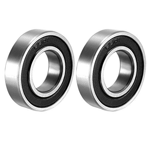 uxcell 6901-2RS Deep Groove Ball Bearing Double Sealed 1180901, 12mm x 24mm x 6mm Carbon Steel Bearings (Pack of 2) - size: 12 mm x 24 mm x 6 mm