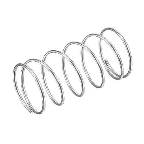 uxcell Compression Spring,304 Stainless Steel,18mm OD,1mm Wire Size,9mm Compressed Length,35mm Free Length,5.9N Load Capacity, Silver Tone,5pcs - size: 18mmx1mmx35mm