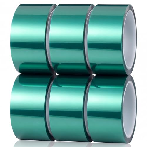 6 Pcs High Temp Tape 648 ft PET Heat Resistant, 2" - size: 2"