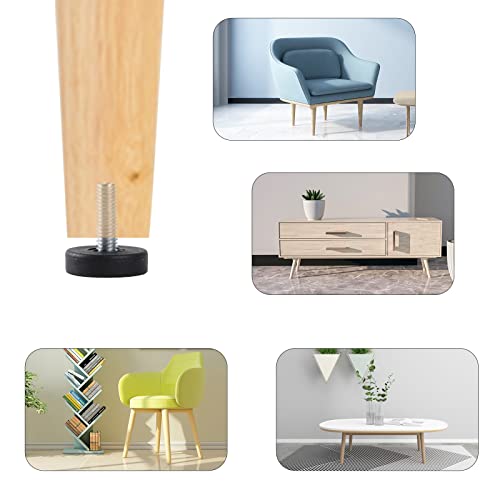 CGHHUI 28 PCS M6 Thread Adjustable Furniture Levelers, Galvanized Steel Levelers Screw for Furniture Legs, Threaded Leveling Feet Glides for Table Legs, Chair Legs, Cabinet and Sofa Legs