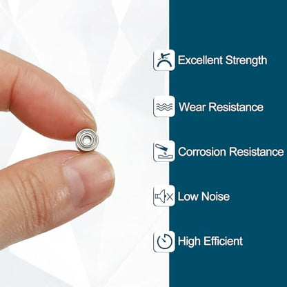 uxcell 10Pcs 692ZZ Deep Groove Ball Bearings, 2x6x3mm Chrome Steel - size: 692ZZ (2x6x3mm)