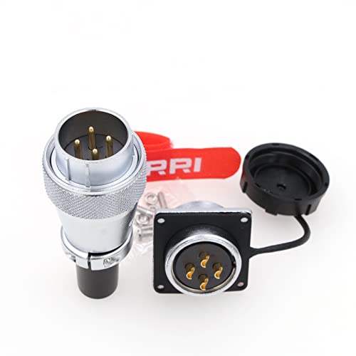 WEIPU Heavy Duty WS20 4-Pin Metal Aviation Circular Bulkhead Connector Male Plug Female Socket for AC DC Signal LED Industrial Equipment - size: 4 Pin 25A