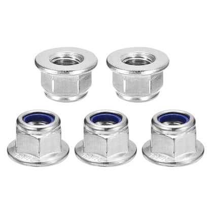 uxcell M12x1.75mm Flange Nylon Insert Lock Nuts 10Pcs 304 Stainless Steel - size: M12-1.75