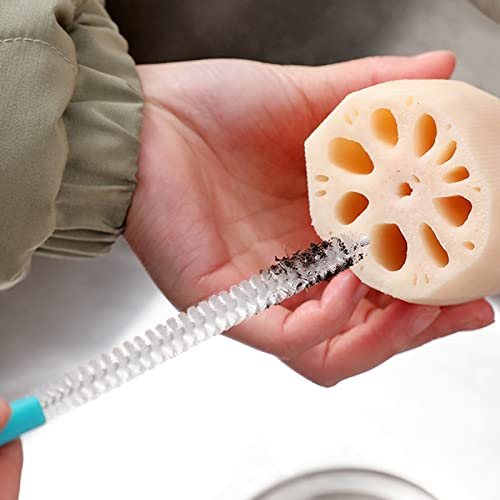 Straw Brush, Tea Pot Spout Brush Lotus Root Hole Brush Sippy Cup Brush Extra Long Nylon Thin Brush for Washing Glass Silicone Metal Straws Tubes Brush Sewer Drain Brush