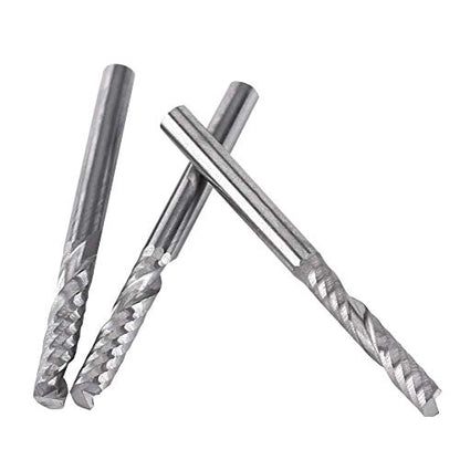 Fdit 10pcs Tungsten Carbide Spiral End Mills Single Flute Milling Cutter CNC Router Bits 4mm Shank Accessories Tools