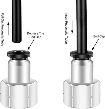 1/8 Npt Female Push To Connect Fittings,CEKER 1/2 Inch OD x 1/8 NPT Pneumatic Fittings Air Line Fittings Quick Connect Air Hose Fittings 5Packs - size: 1/2" OD X 1/8" FNPT