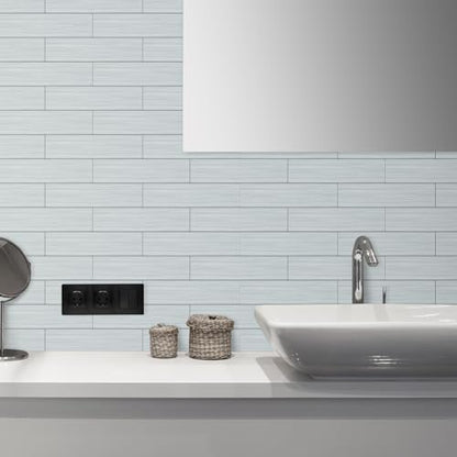 AULIGET 3" x 12" Peel and Stick Backsplash Wall Tiles, PVC Composite Stick on Tiles for Backsplash Kitchen, Bathroom, Laundry Room, Camper, Fireplace (40, Brushed Metal) - color: Brushed Metal, size: 40 Pieces, 3"x12"x0.12"