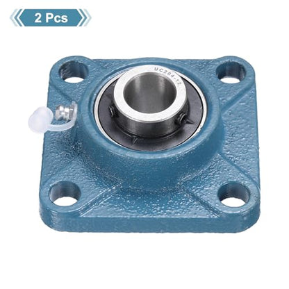 uxcell 2 Pcs UCF-204-12 Pillow Block Bearings 3/4 Inch Bore Self Alignment Chrome Steel Bearing Units, 4-Bolt Square Flange Mounted, Solid Base - size: UCF-204-12