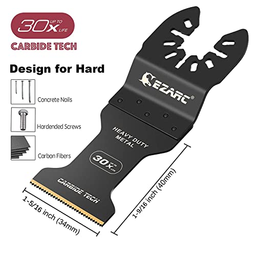 EZARC Carbide Oscillating Saw Blades for Hardened Metal, 3-Pack - size: 3-Pack Carbide