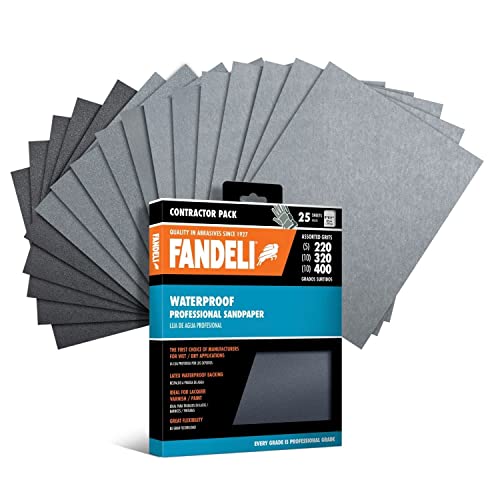 Fandeli | Waterproof Sandpaper | for Car Polishing, Wooden Furniture Sanding and Metal Sanding | Water Resistant (Assorted Grits (220, 320, 400)) - style: Assorted Grits (220, 320, 400)