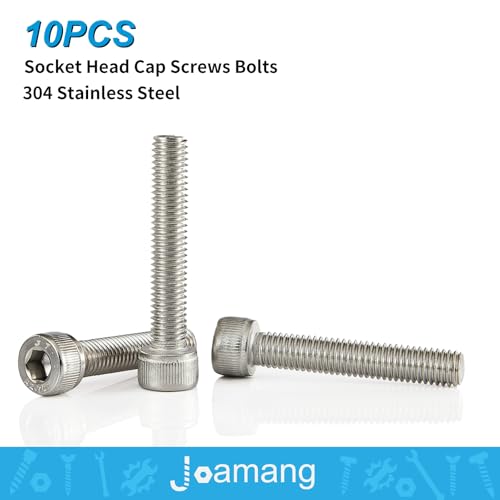 M8-1.25 x 50mm Socket Head Cap Screws Bolt, 304 Stainless Steel (A2-70), Metric Allen Hex Drive, Bright Finish, Fully Threaded, Quantity 10 - size: M8 x 50mm(10PCS)