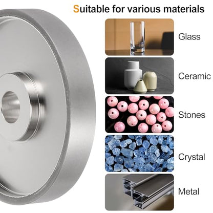 HARFINGTON Diamond Lapidary Wheel 6 Inch x 1 Inch Arbor Hole 600 Grit Grinding Wheels for Stone, Marble, Glass, Ceramics, Crystal, Carbide, Steel - size: 600 Grits