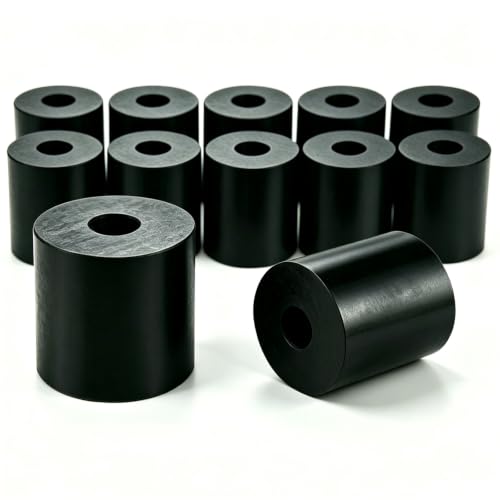 12 Pcs Round Rubber Spacers & Rubbers Bushings,0.8" OD × 0.3" ID × 0.8" Thick,Washer Anti Vibration Pads Thick Rubber Pad,Multi Purpose Mechanical Vibration Damping Isolators for Bolts,Car,Boat,Home