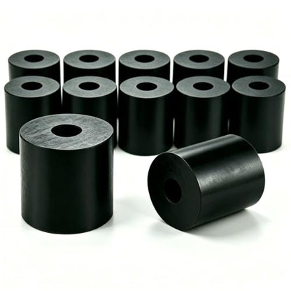 12 Pcs Round Rubber Spacers & Rubbers Bushings,0.8" OD × 0.3" ID × 0.8" Thick,Washer Anti Vibration Pads Thick Rubber Pad,Multi Purpose Mechanical Vibration Damping Isolators for Bolts,Car,Boat,Home