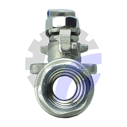 AF Hydro 1'' NPT 2 Piece Reducing Ball Valve, Stainless Steel SS316 Standard for Water, Oil and Gas with Blue Locking Handles - size: 1 Inch