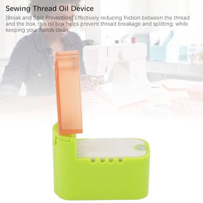 Sewing Thread Oil Box, Universal Strong Magnetic Adsorption Sewing Thread Lubricating Oil Device Break and Split Prevention Sewing Thread Lubricator Box for Sewing Work (Green)