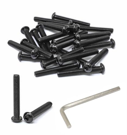 iexcell 25 Pcs 1/4-20 x 1-3/4" Stainless Steel 304 Hex Socket Button Head Cap Screws Bolts, Black Oxide Finish, with Hex Key Spanner - size: 1/4-20 x 1-3/4"