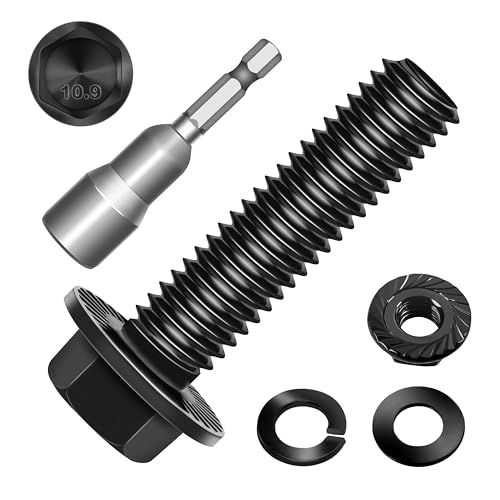 (10Sets) M8 Bolt x 30mm Flanged Hex Head Bolts, External Flange Hex Drive M8 Screws, Class 10.9 Black Zinc Plated Alloy Steel Metric M8x1.25 Bolts Kit - color: Black-M8, size: 30mm
