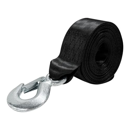 Trailer Winch Strap, 2" x 19.7' 10000 lbs Hand Crank Strap Replacement with Safety Snap Hook, Heavy Duty Strengthened Polyester Emergency Towing Rope for Truck SUV Boat - color: 2"×19.7'