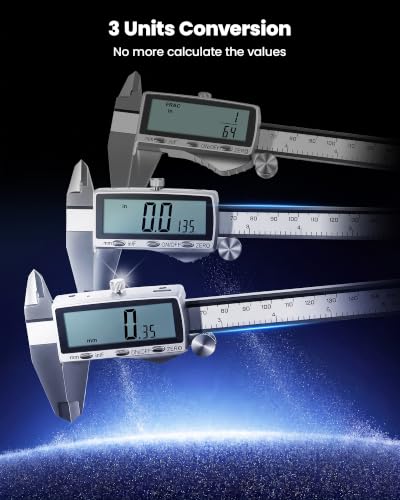 HARDELL Digital Caliper, 6" Rechargeable Calipers with Large LCD Screen