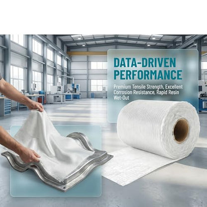 1708 Biaxial Fiberglass Cloth Tape 5" x 10 Yards (30 ft) | 17 oz Biaxial + 0.75 oz Mat | for Marine & Auto Repair, Seams, High-Strength Reinforcement - size: 5“ x 30ft