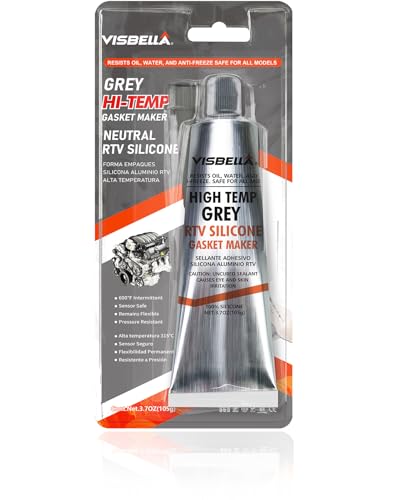Visbella High Temperature RTV Silicone Gasket Maker, Sealed Oil Resistant Waterproof Quick Dry Liquid for Bonding Internal Combustion, Steam Turbines, Automotive Engine Parts 3.7OZ (Grey) - color: Grey