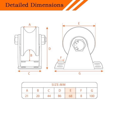 Heavy Duty Large 68 mm Pulley Wheel, Duplex Bearings Inside, Wall Mounted Industrial Rope Pulley for Lifting, 1 Pack - size: 68mm_1 PCS