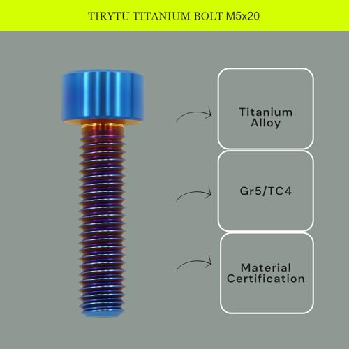 M5x20 Titanium Bolts Socket Head Cap Screw, Burnt Blue, 4PC - color: Burnt Blue, size: M5X20
