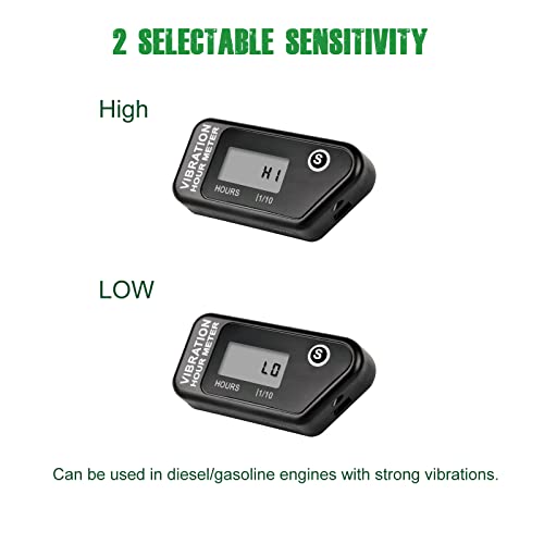 YOOREAL Vibration Hour Meter,Maintenance Hours Waterproof IP68 - color: Black