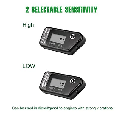 YOOREAL Vibration Hour Meter,Maintenance Hours Waterproof IP68 - color: Black