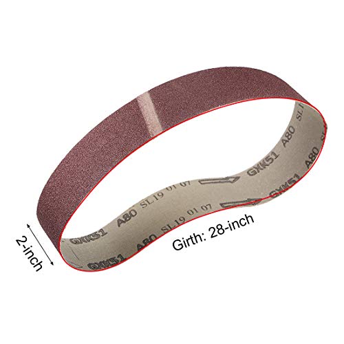 uxcell 2 x 27 Inch Sanding Belt 80 Grit Sand Belts for Belt Sander 5pcs - style: 80 Grit