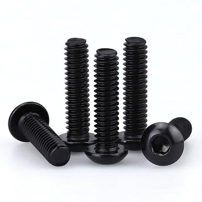 1/4-20 x 1/2" (20 Pack) Button Head Socket Cap Screws Bolts, Stainless Steel 304 (18-8), Allen Hex Drive, Coarse Thread, Fully Threaded, Black Coated - size: 1/4-20 x 1/2"