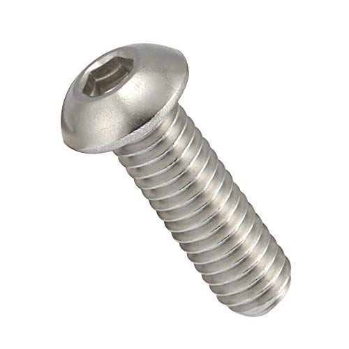 10-24 x 1/2" Button Head Socket Cap Bolts Screws, Stainless Steel 18-8 (304), Bright Finish, Full Thread, Allen Hex Drive, 100 PCS - size: 10-24 x 1/2"