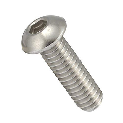 10-24 x 1/2" Button Head Socket Cap Bolts Screws, Stainless Steel 18-8 (304), Bright Finish, Full Thread, Allen Hex Drive, 100 PCS - size: 10-24 x 1/2"