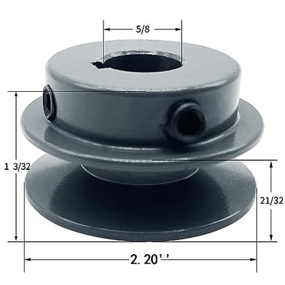 AK22-5/8 v Belt Pulleys, 2.2 inch OD, 5/8 Inch Bore, Cast Iron Material Motor Pulley, AK Single Groove Pulleys for "4L" or "A" or "3L" Belts - size: 2.2 inch OD, 5/8 Inch Bore, style: 1 Groove
