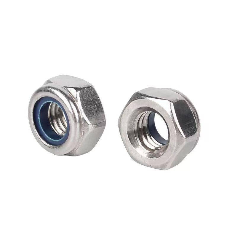 M8-1.25 Lock Nuts, M8 Nylon Insert Locknuts 304 Stainless Self Clinching Nuts, Bright Finish, Full Thread Nylock Nuts,50Pcs - size: M8(50PCS)