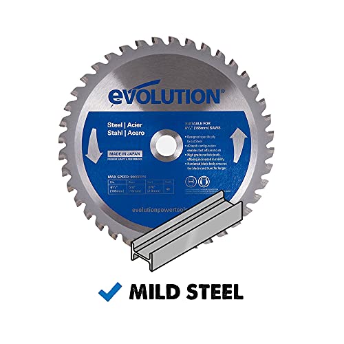 Evolution Power Tools 6-1/2BLADEST Steel Cutting Saw Blade, 6-1/2-Inch x 40-Tooth, Silver - size: 6-1/2 Inch, style: 40-Tooth
