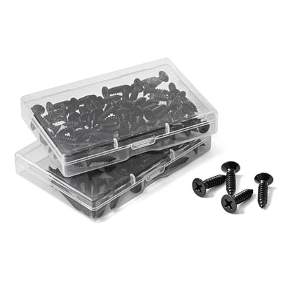 #4 x 5/8" (100 Pack) Flat Head Sheet Metal Screws Phillips Drive Self-Tapping Wood Screws, Black Oxide 304 Stainless Steel Screw (18-8), Corrosion Resistant Screws - size: #4 x 5/8"