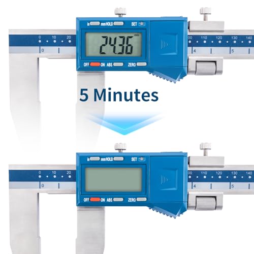 Dasqua 0-12"/300mm Heavy Duty Long Jaw Absolute Origin Digital Caliper, IP54 Stainless Steel Electronic Measuring Tool, in/mm Conversion, Accurary ±0.002"/0.04mm, Resolution 0.0005"/0.01mm - size: Heavy Duty 12"