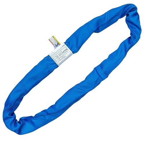 LIFTEX® | Dual Cover Polyester Lifting Round Sling | Blue x 6' Endless (V:21200; C:17000; B:42400) | Made in USA | Polyester Heavy Duty Lifting Rigging Moving Towing Hoisting - color: ENR7 Blue | 21200 lbs Vertical, size: 6 FEET