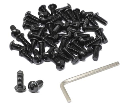 iexcell 50 Pcs 1/4-20 x 5/8" Stainless Steel 304 Hex Socket Button Head Cap Screws Bolts, Black Oxide Finish, with Hex Key Spanner - size: 1/4-20 x 5/8"