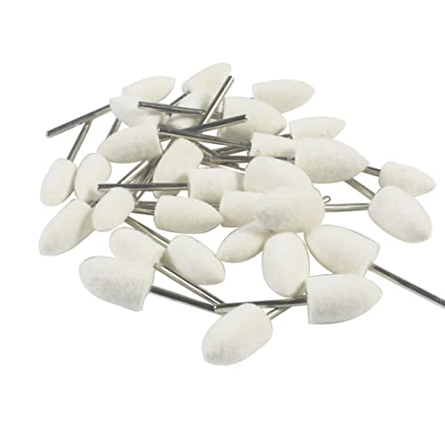 30 Pcs Wool Felt Polishing Bits, 3/32'' Shank Cone Shape Wool Polishing Points for Rotary Tool (8mm,10mm,12mm)