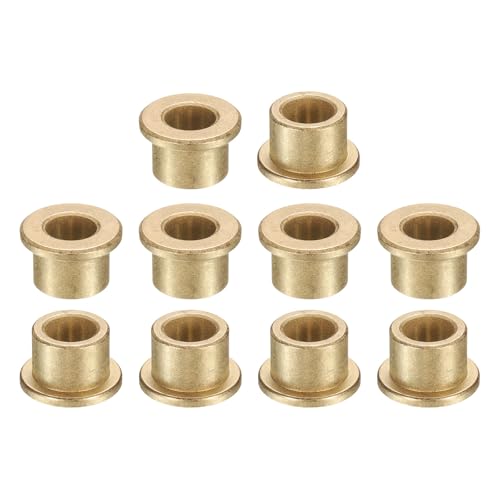uxcell 10Pcs Flange Sleeve Bearings, 8mm Bore x 12mm OD x 10mm Length, Self-Lubricating Sintered Bronze Bushings - size: 8mm Bore x 12mm OD x 10mm Length