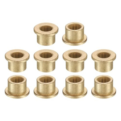 uxcell 10Pcs Flange Sleeve Bearings, 8mm Bore x 12mm OD x 10mm Length, Self-Lubricating Sintered Bronze Bushings - size: 8mm Bore x 12mm OD x 10mm Length