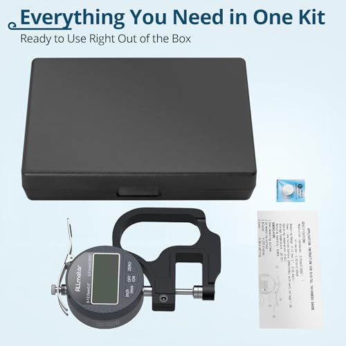 Digital Thickness Gauge, 0.01mm Resolution, 0-12.7mm Range - size: 0-12.7mm,0.01mm
