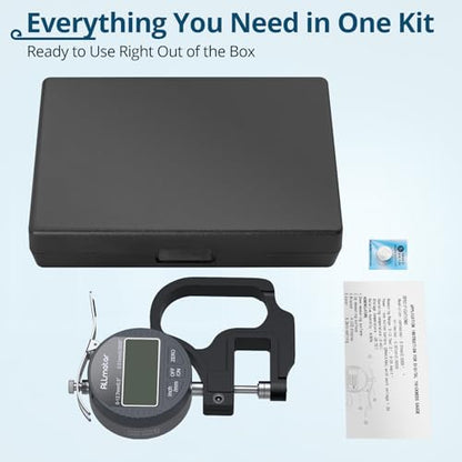 Digital Thickness Gauge, 0.01mm Resolution, 0-12.7mm Range - size: 0-12.7mm,0.01mm