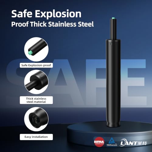 11 Inches-17 Inches Office Chair Gas Lift Cylinder Replacement, Tall Chair Cylinder 5.5" Stroke, Hydraulic Pneumatic Shock Piston, Heavy Duty 1000lbs, Fit for Most Office Chairs, BIFMA/Class 4 (Black) - color: Matte Black, size: 5.5'' Travel Length