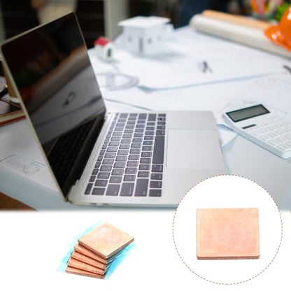 MECCANIXITY Heatsink Copper Sheet Shim, 1.5mm Thickness Pad with Thermal Conductive Adhesive Tape for Desktop Computer GPU CPU Cooling Patch 5 Set - size: 1.5mm