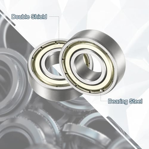 uxcell 10Pcs 6202ZZ Deep Groove Ball Bearings, 15x35x11mm Chrome Steel - size: 6202ZZ (15x35x11mm)